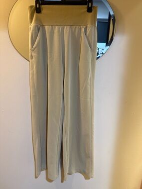 Prana Wide-Leg Pull-On Pants in Light Beige